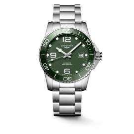 Longines HydroConquest / orologio uomo / quadrante verde / cassa e bracciale acciaio