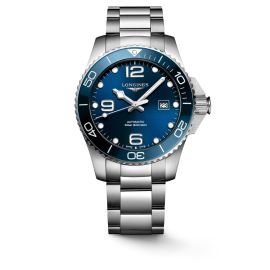 Longines HydroConquest / orologio uomo / quadrante blu / cassa e bracciale acciaio