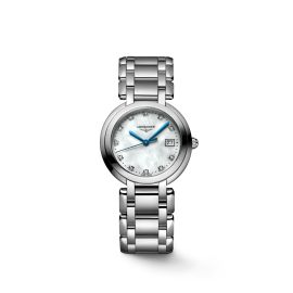 Longines Primaluna / orologio donna / quadrante madreperla bianca / cassa e bracciale acciaio