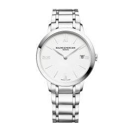 Baume & Mercier Classima Lady / orologio donna / quadrante bianco / cassa e bracciale acciaio