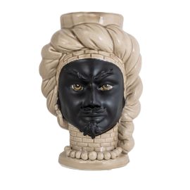 Agarèn / Teste di Moro – Eostre / vaso uomo volto nero con turbante tortora / bichrome / M