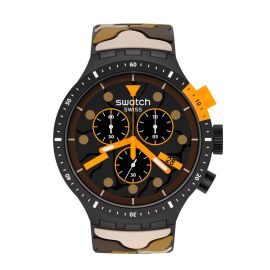 Swatch / Big Bold Chrono / Escapedesert / orologio uomo / quadrante marrone / cassa plastica / cinturino silicone