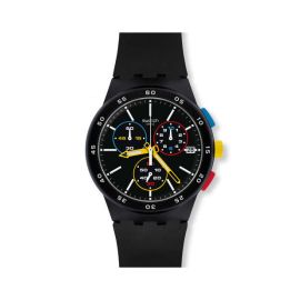 Swatch / Originals Chrono Plastic / Black-One / orologio uomo / quadrante nero / cassa plastica / cinturino silicone