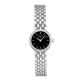 Tissot Lovely / orologio donna / quadrante nero / cassa e bracciale acciaio