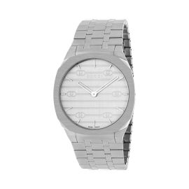 GUCCI 25H / orologio unisex / quadrante argentato / cassa e bracciale acciaio 