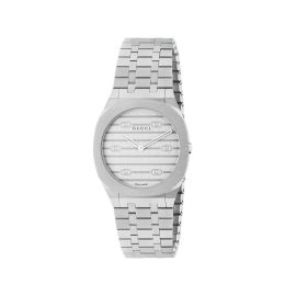 GUCCI 25H / orologio donna / quadrante argentato / cassa e bracciale acciaio