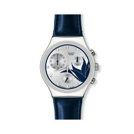 Swatch / Irony Chrono / Felicity Shimmer / orologio unisex / quadrante grigio / cassa acciaio / cinturino cuoio