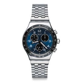 Swatch / Irony Chrono / Boxengasse Again / orologio uomo / quadrante blu / cassa e bracciale acciaio