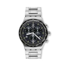 Swatch / Irony Chrono / Night Flight / orologio uomo / quadrante nero / cassa e bracciale acciaio