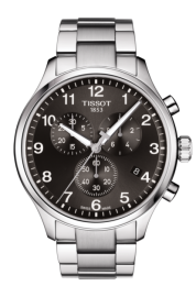 Tissot Chrono XL Classic / orologio uomo / quadrante nero / cassa e bracciale acciaio