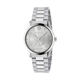 Gucci G-Timeless / orologio unisex / quadrante argentato / cassa e bracciale acciaio