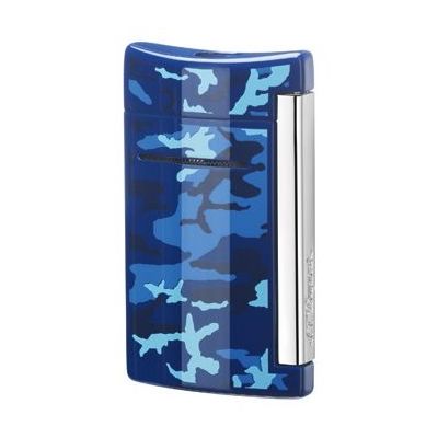 Dupont / Minijet / accendino / cromo laccato blu