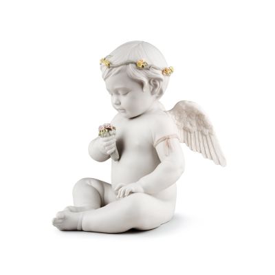 Lladró / Sculptures / Celestial Angel – Angioletto Cherubino / statua / porcellana / bianca / opaca