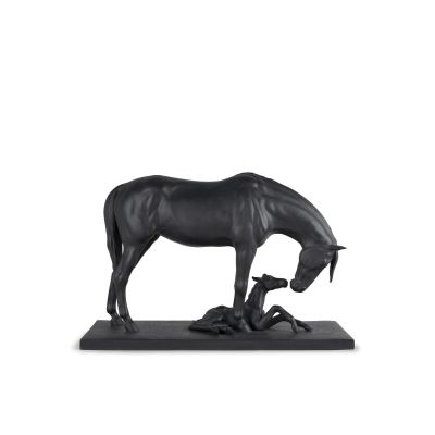 Lladró / Sculptures / Mare and foal – Cavalla e puledro / statua / porcellana / nero / opaca