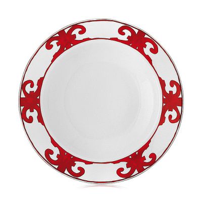 Hermès / Balcon du Guadalquivir / piatto rotondo fondo / porcellana / bianco, rosso