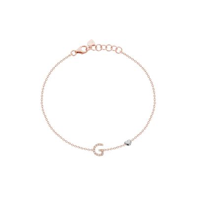 Buonocore / bracciale lettera G / oro rosa e diamanti bianchi