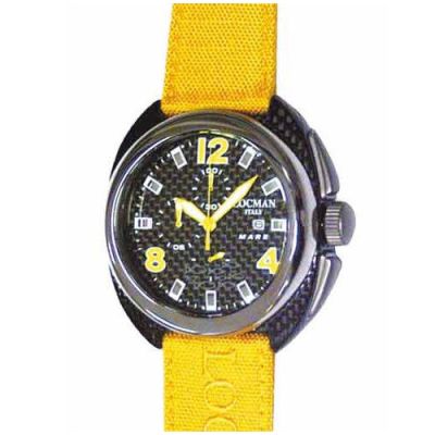 Locman Mare / orologio uomo / quadrante carbonio / cassa titanio e carbonio / cinturino cordura giallo