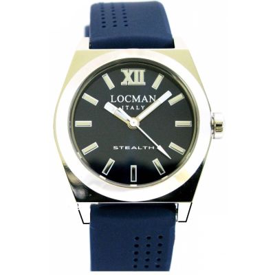 Locman Stealth / orologio donna / quadrante blu / cassa acciaio e titanio / cinturino silicone blu