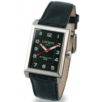Locman Stealth R / orologio donna / quadrante madreperla nera / cassa acciaio e titanio / cinturino pelle nera