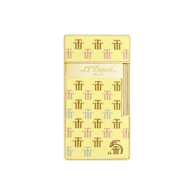 Dupont / Biggy / accendino Trinidad / lacca gialla e finiture oro
