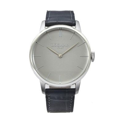 Locman 1960 / orologio unisex / quadrante grigio / cassa acciaio / cinturino pelle grigio