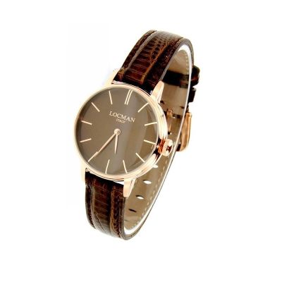 Locman 1960 / orologio donna / quadrante marrone / cassa acciaio e PVD / cinturino pelle marrone 