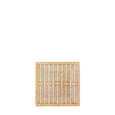 Hermès / Mosaïque au 24 or / piatto quadrato n°2 / porcellana