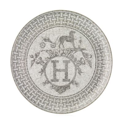 Hermès / Mosaïque au 24 platine / piatto torta / porcellana