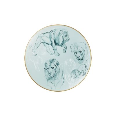 Hermès / Carnets d'équateur / Set 2 piatti frutta "Lions" / porcellana
