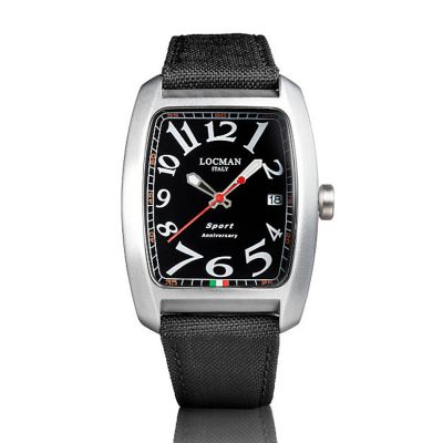 Locman Sport Anniversary / orologio uomo / quadrante nero / cassa alluminio e acciaio / cinturino cordura nero