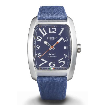 Locman Sport Anniversary / orologio uomo / quadrante blu / cassa alluminio e acciaio / cinturino cordura blu