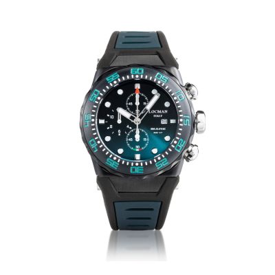 Locman Nuovo Mare 300 MT / orologio uomo / quadrante verde e nero / cassa acciaio, titanio e PVD nero / cinturino silicone nero e verde