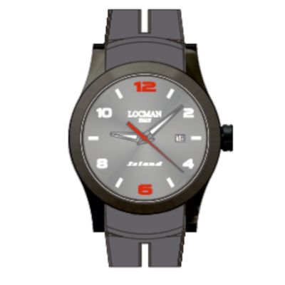 Locman Island / orologio uomo / quadrante grigio / cassa acciaio e titanio / cinturino silicone grigio