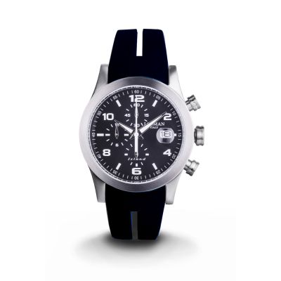 Locman Island / orologio uomo / quadrante nero / cassa acciaio e titanio / cinturino silicone nero