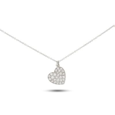 Buonocore / Hope / collana con cuore obliquo / oro bianco e diamanti