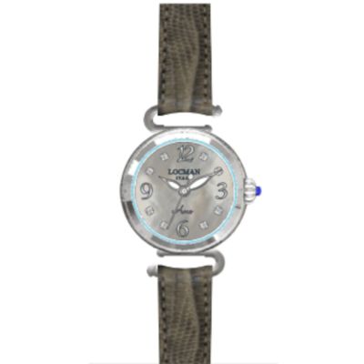 Locman Amo / orologio donna / quadrante grigio madreperla / cassa acciaio e titanio / cinturino pelle grigio