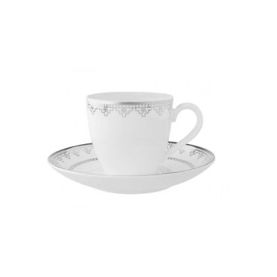 Villeroy & Boch / White Lace / set 6 tazze caffè con piattino / porcellana