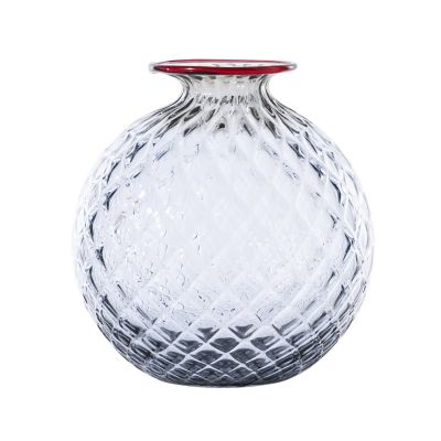 Venini / Monofiore Balloton / vaso / uva, filo rosso sangue di bue / vetro soffiato lavorato a mano