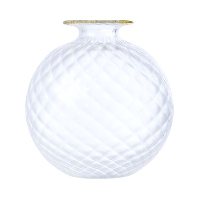 Venini / Monofiore Balloton - Frozen / vaso / cristallo, filo oro, sabbiato / vetro soffiato lavorato a mano