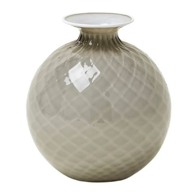 Venini / Monofiore Balloton - Snow / vaso / talpa, interno lattimo, filo lattimo / vetro opalino soffiato lavorato a mano