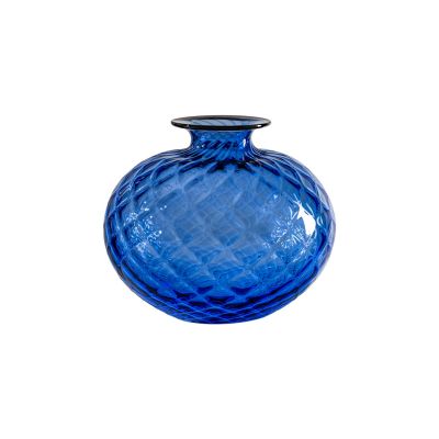 Venini / Monofiore Balloton / vaso / zaffiro, filo rosso / vetro soffiato lavorato a mano 