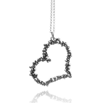 Giovanni Raspini / Perlage / collana con pendente cuore 90 cm / argento