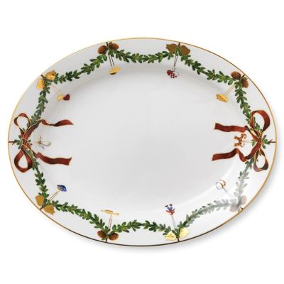 Royal Copenhagen / Star Fluted Christmas / piatto ovale 37 cm / porcellana