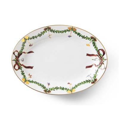 Royal Copenhagen / Star Fluted Christmas / piatto ovale 34,5 cm / porcellana