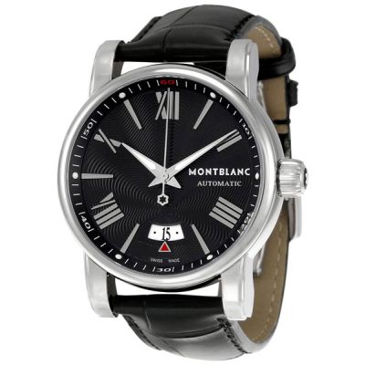 Montblanc Star 4810 Automatic / orologio uomo / quadrante nero / cassa acciaio / cinturino alligatore nero