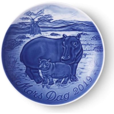 Royal Copenhagen – Bing & Grondahl / piatto della mamma 2019 / Rinoceronte con cucciolo / porcellana