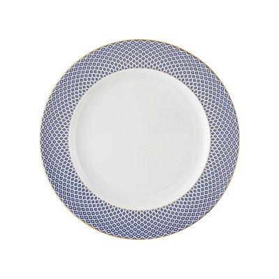 Rosenthal / Francis Carreau Bleu / piatto piano 27 cm / porcellana / bianca, dorata e blu