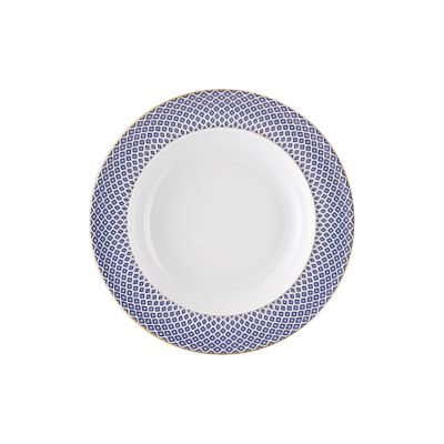 Rosenthal / Francis Carreau Bleu / piatto fondo 22 cm / porcellana / bianca, dorata e blu