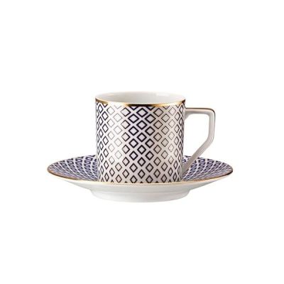 Rosenthal / Francis Carreau Bleu / tazza caffè con piattino / porcellana / bianca, dorata e blu