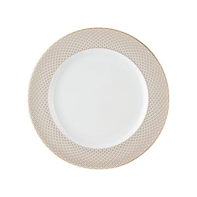 Rosenthal / Francis Carreau Beige / piatto piano 26 cm / porcellana / bianca, dorata e beige